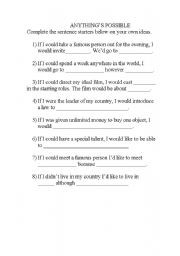 English worksheet: Conditional Clauses 2nd Type