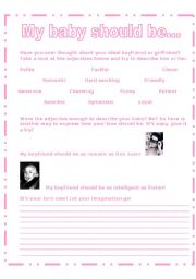 English worksheet: My baby should be...