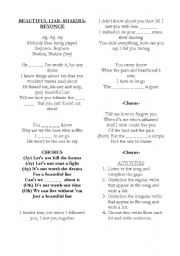 English Worksheet: beautiful liar