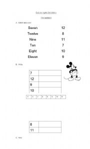 English Worksheet: the numbers