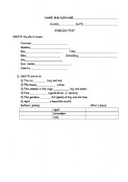 English worksheet: english test