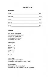 English Worksheet: Verb To Be