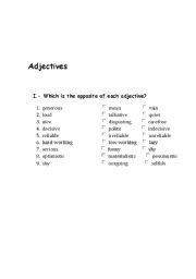 English Worksheet: adjectives , physical  and psychological description