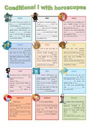 English Worksheet: Conditional I with horoscopes