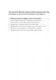English worksheet: Snow White Worksheet