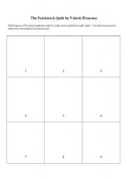 English worksheet: The Patchwork Quilt Sequencing