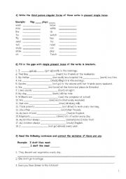 English Worksheet: Present Simple/ Can/ Possessives