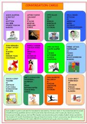 English Worksheet: CONVERSATION CARDS