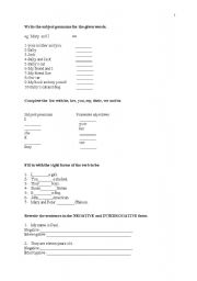 English Worksheet: to be & Present Simple