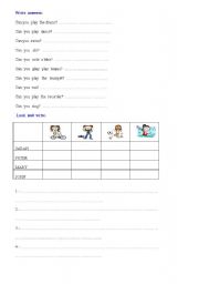 English worksheet:   CAN  YOU  PLAY...?