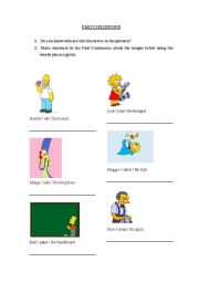 English worksheet: Past Continuous SIMPSONS
