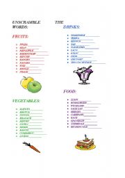 English Worksheet: Food & drinks