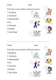 English Worksheet: illness