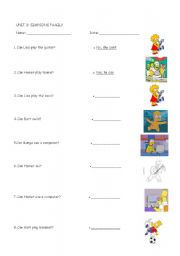 English Worksheet: Simpsons drills with 