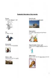 English worksheet: Key words in fantasy
