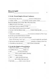 English worksheet: test worlsheet