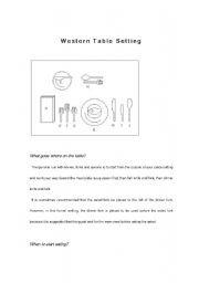 Read and do - Western table setting