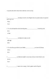 English Worksheet: Exercises for Adverb Clauses