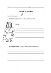 English worksheet: English Written Test