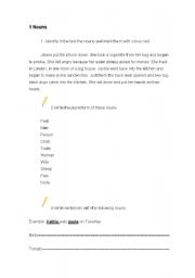 English worksheet: Nouns,Pronouns and Articles