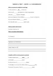 English worksheet: Test for 8-10 year olds - Present Simple