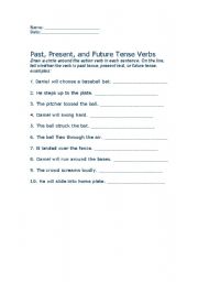 English Worksheet: Past, present and Future Tense