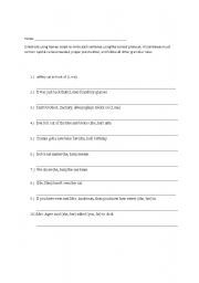 English Worksheet: Pronouns