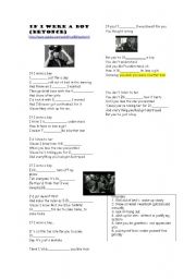 English Worksheet: Beyonce song: If I were a boy + discussion questions about men and women