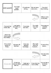 English Worksheet: First conditional (will/may/might/can) board game