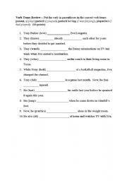 English worksheet: Verb Tense Exercise: preterit, preterit be+ing and pluperfect