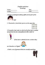 English worksheet: descrbing people