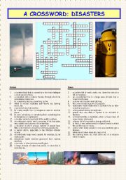 English Worksheet: A crossword: DISASTERS