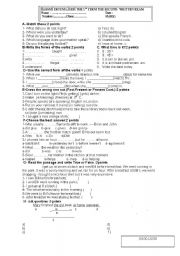 English Worksheet:  written exam