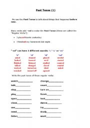 English worksheet: past tense