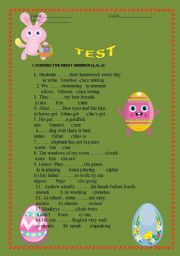 elementary verb test
