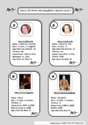 Henry VIII Wives  and daughters : SPEECH CARDS PART 2