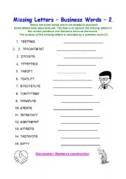 English Worksheet: Missing Letters - Business Words 2.