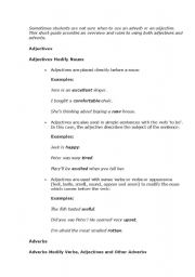 English Worksheet: Adverbs vs adverbs