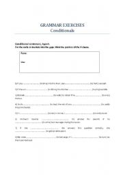 English Worksheet: Conditionals Exercises
