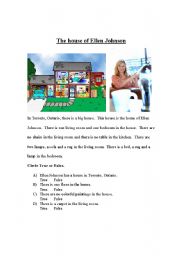 English Worksheet: The house of Ellen Johnson