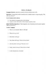 English Worksheet: Teaching prepositions, question structure and past tense verbs.