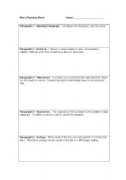 English worksheet: Story Planning Worksheet