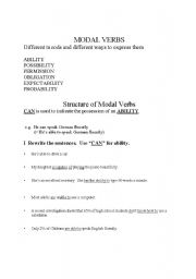 English Worksheet: modals