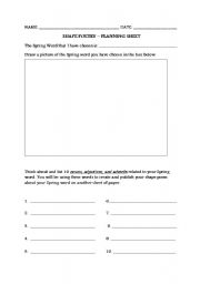 English Worksheet: Shape Poem - Planning Sheet