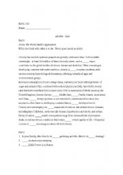 English worksheet: Article Quiz