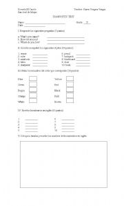 English worksheet: Test 5th grade