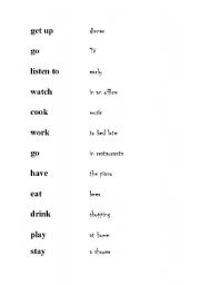 English worksheet: Verb and object matching