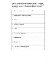 English worksheet: Story Frame