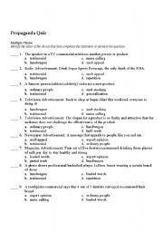 English Worksheet: Propaganda Quiz