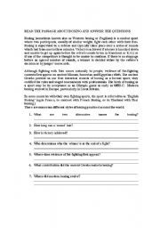 English Worksheet: Reading Text